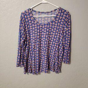 Downeast Blue Owl 3/4 Sleeve Shirt XL